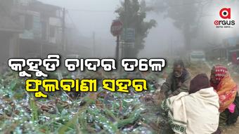 ଘନ କୁହୁଡ଼ିରେ ଆଚ୍ଛାଦିତ ଫୁଲବାଣୀ ସହର