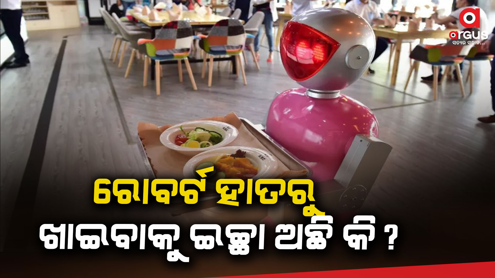 ୱେଟରଙ୍କ ଦ୍ୱାରା ନୁହେଁ ବରଂ ରୋବଟ୍ ଦ୍ୱାରା ଖାଦ୍ୟ ପରିବେଷଣ କରାଯାଉଛି