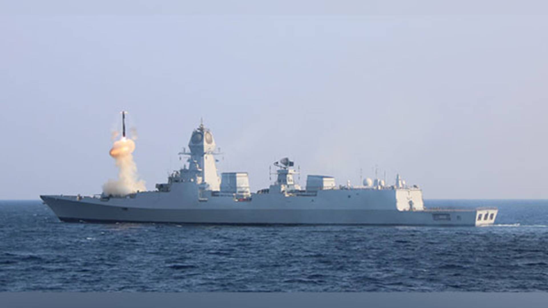 Indian Navy's Newest Guided Missile Destroyer Imphal Hits 'Bulls Eye'