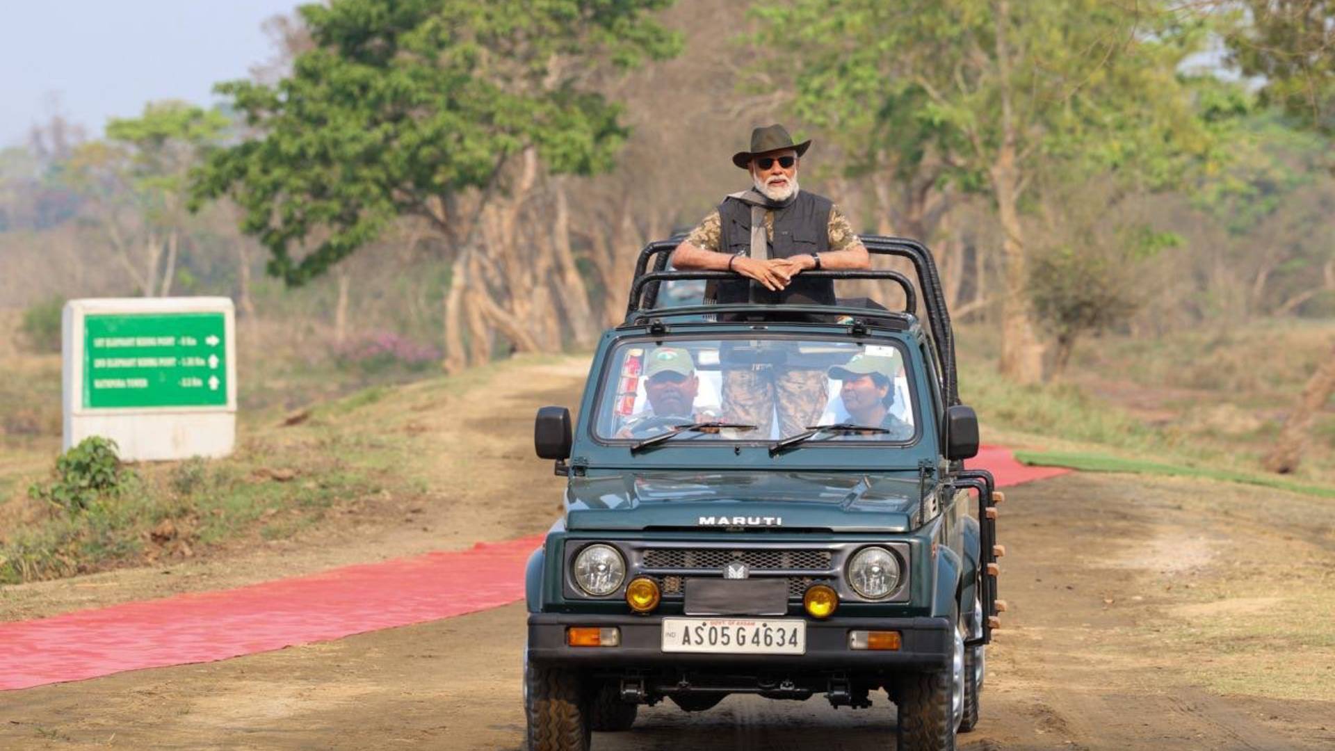 PM Modi Takes Safari In Kaziranga National Park