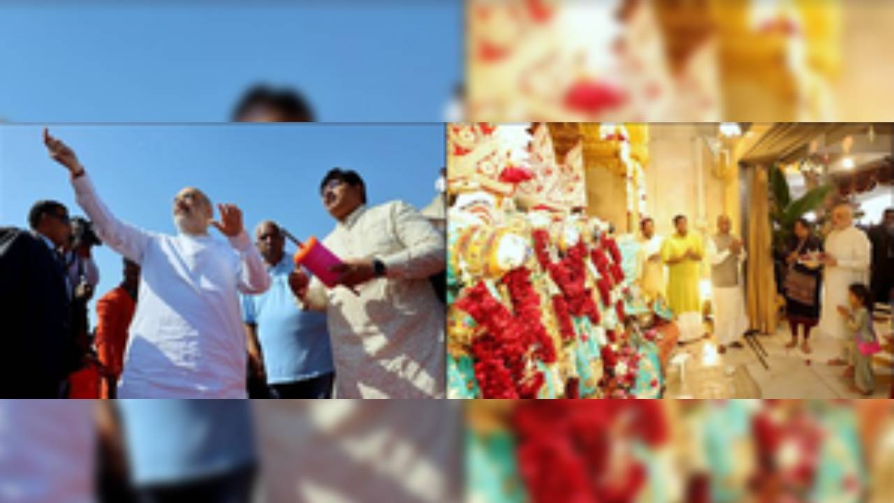 Amit Shah Celebrates Uttarayan With Temple Visit, Kite Flying In Ahmedabad