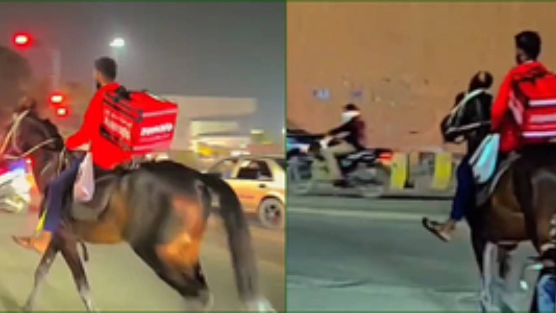 Delivery Boy Rides Horse To Deliver Order In Hyderabad, Video Goes Viral