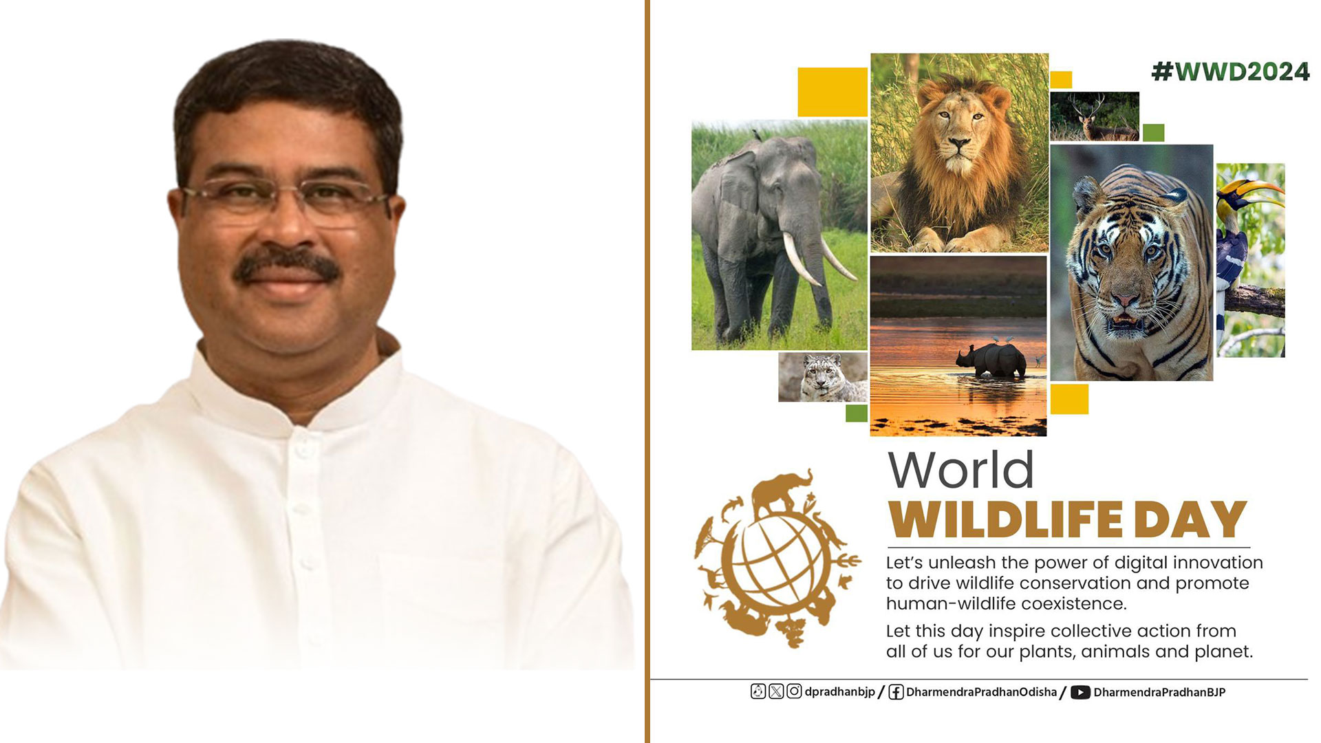World Wildlife Day: Dharmendra Pradhan Urges People To Protect, Preserve Wildlife & Their Habitats