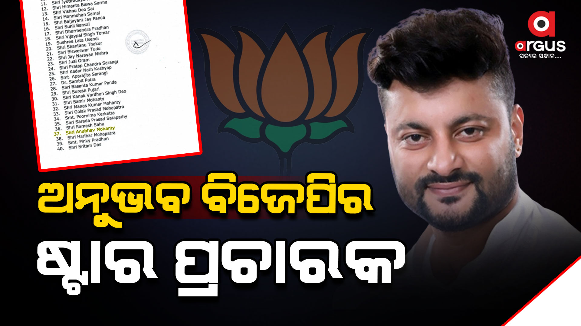 ଓଡିଶା ପାଇଁ ଷ୍ଟାର ପ୍ରଚାରକ ତାଲିକା ଘୋଷଣା କଲା ବିଜେପି