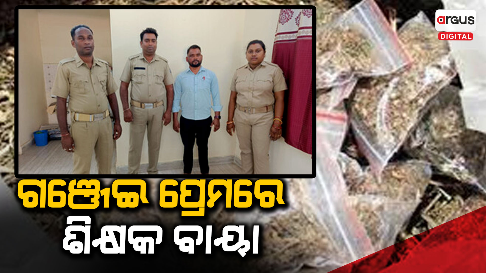ଗଞ୍ଜେଇ ଚାଲାଣ କରୁଥିଲେ ଶିକ୍ଷକ, ଗିରଫ କଲା ପୋଲିସ